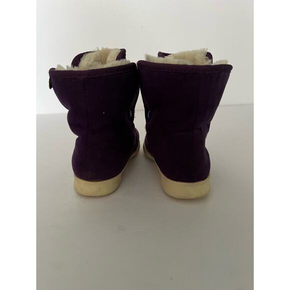 Native Kid/Girl's Luna Beetle Faux Fur Lined Purple/Bone Winter Boots Size C7 - Picture 12 of 14
